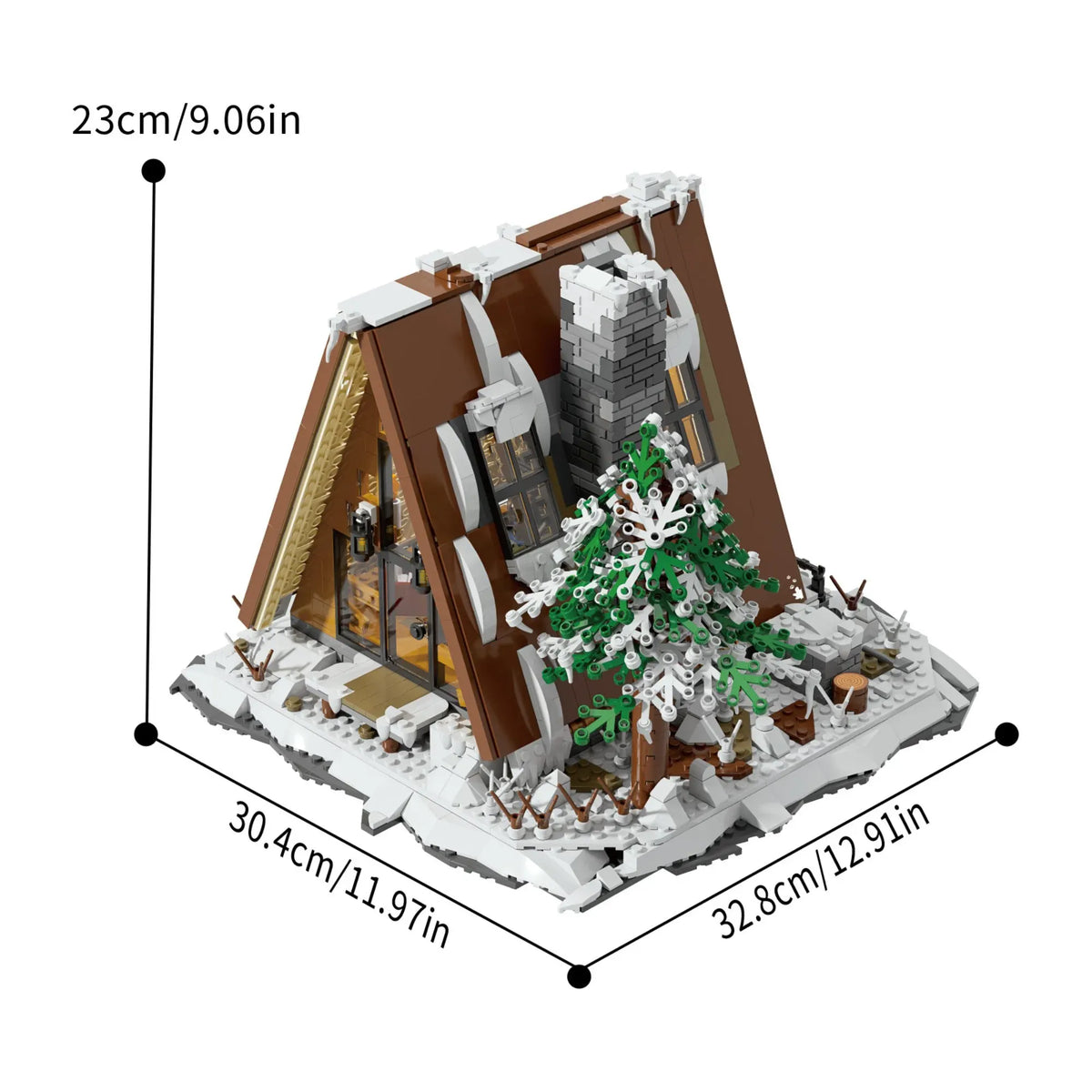 A-Frame Snow Cabin | 1508pcs