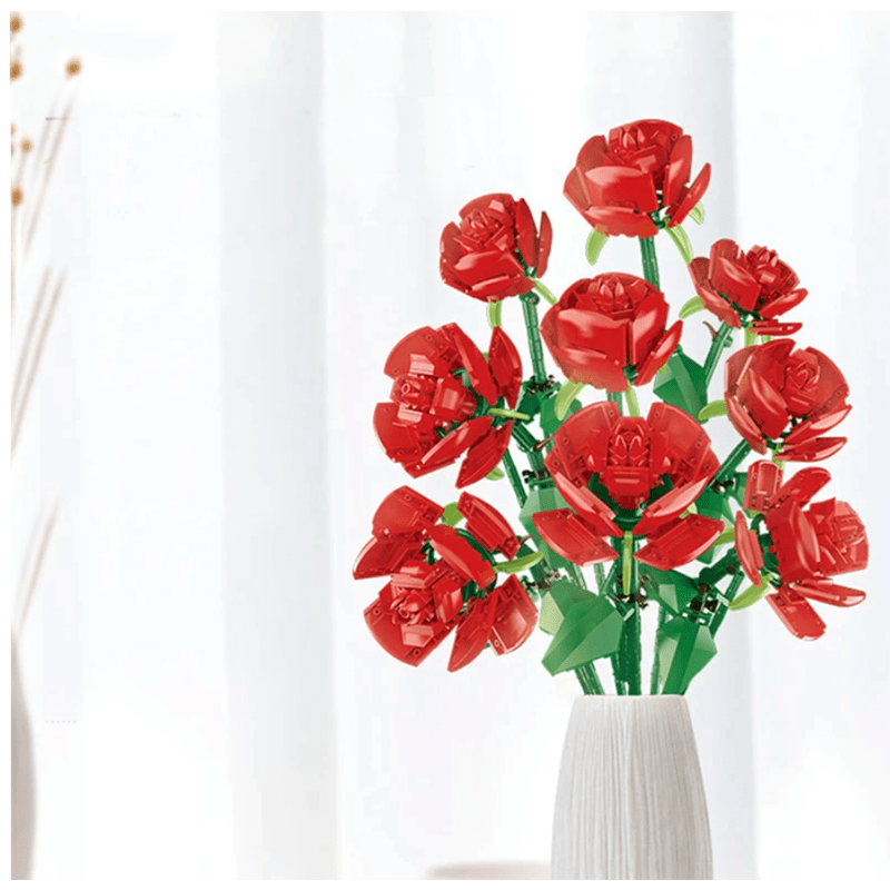 Bouquet of Nine Red Roses | 568pcs