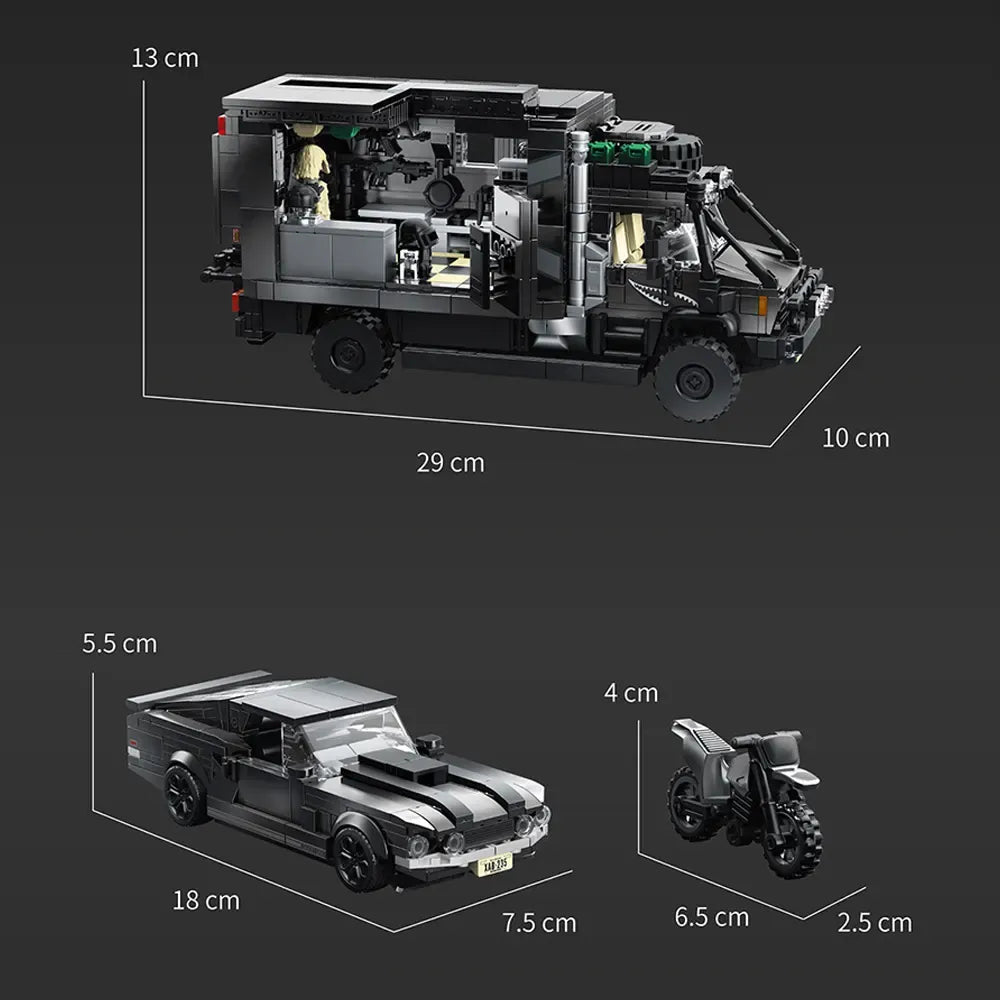 Unimog RV + Muscle Car Set | 2135pcs