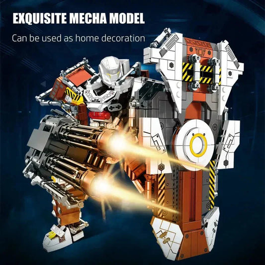 Mecha MU2 Heavy Defense White Shark Robot Bricks Toy | 1495pcs