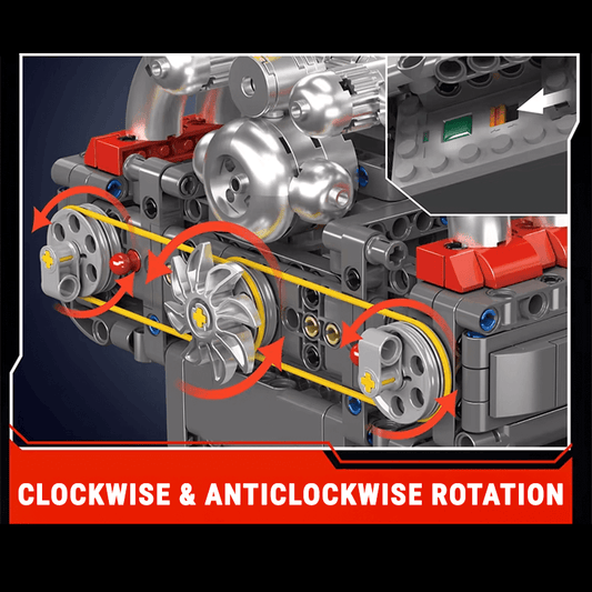 Motorized Flat-6 Boxer Engine | 608pcs
