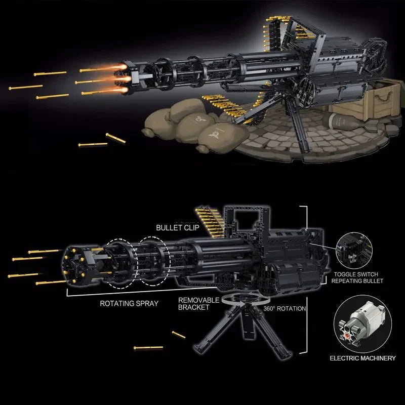 Motorized Military Gatling Cannon | 1524pcs