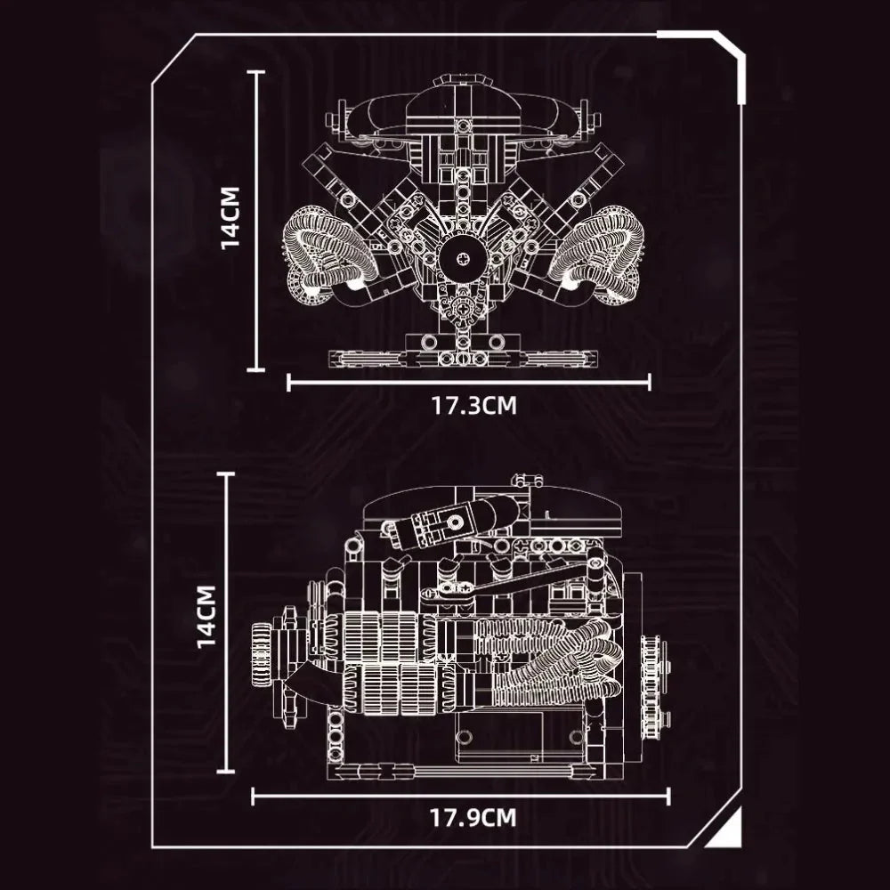 US Muscle V8 Engine | 689pcs