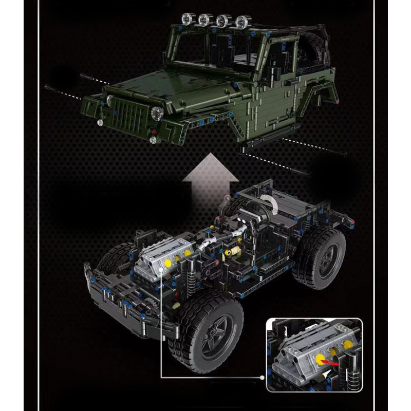 Jurassic 4x4 Wrangler Remote Control | 2048pcs