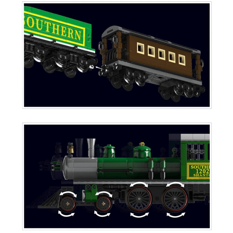 Southern Steam Locomotive Remote Control | 1211pcs