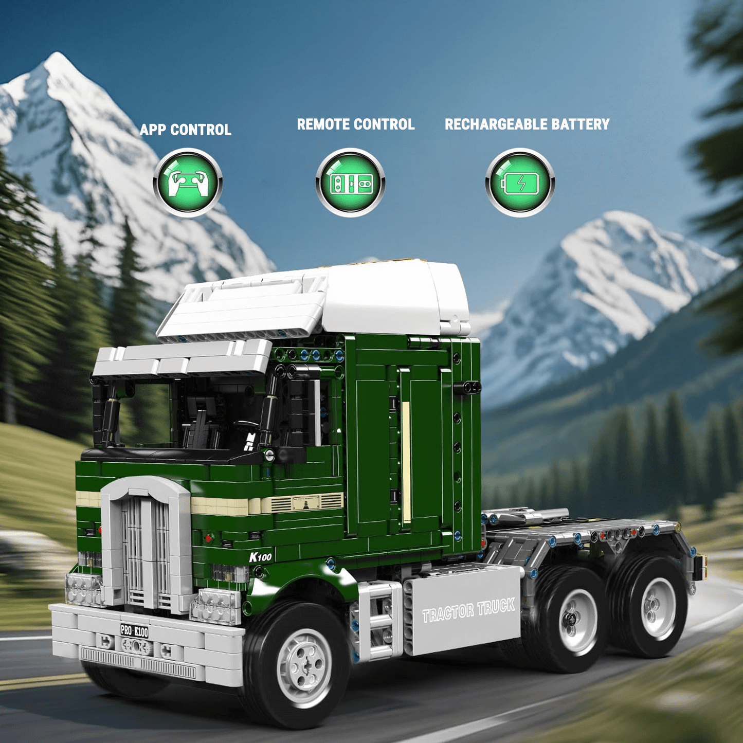 70s Cabover Truck Remote Control | 2180pcs