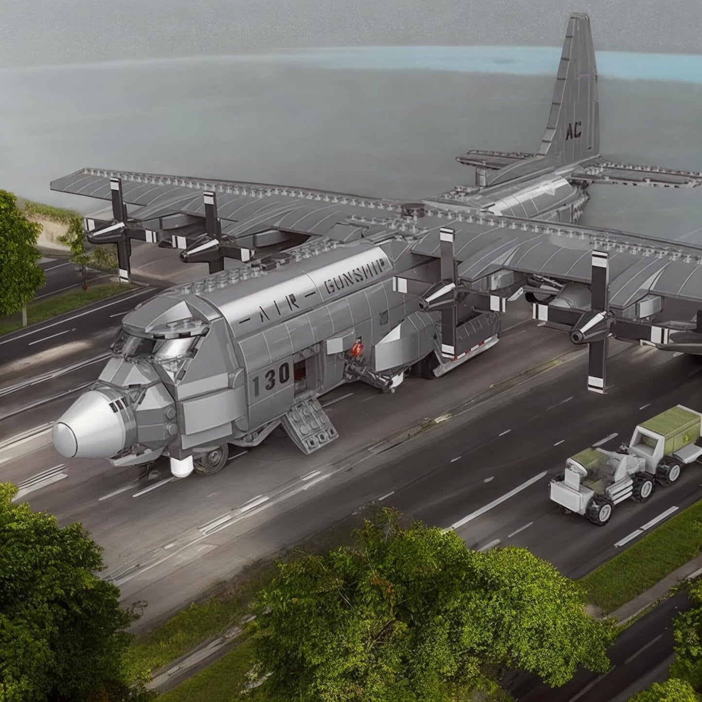 AC-130 Hercules Gunship Aircraft | 1713pcs