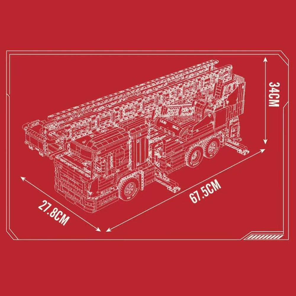 Fire Rescue Ladder Truck | 4885pcs