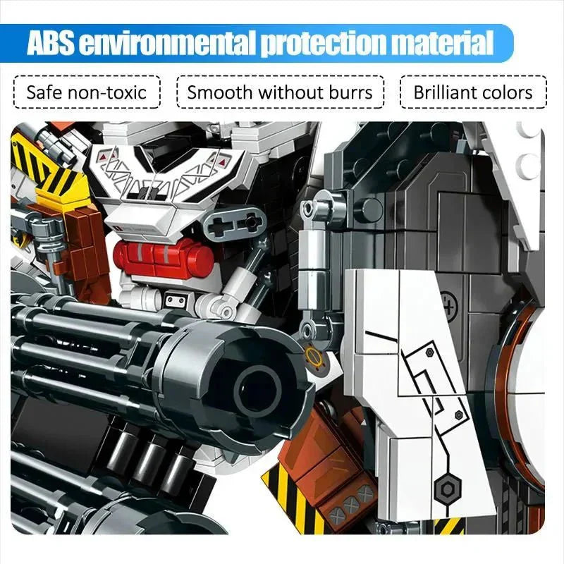 Mecha MU2 Heavy Defense White Shark Robot Bricks Toy | 1495pcs