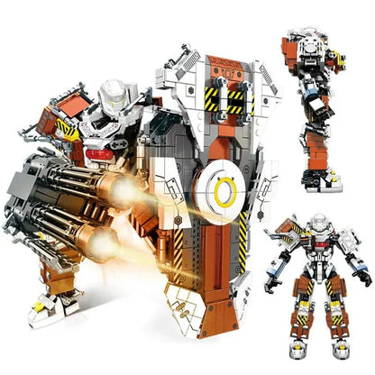 Mecha MU2 Heavy Defense White Shark Robot Bricks Toy | 1495pcs