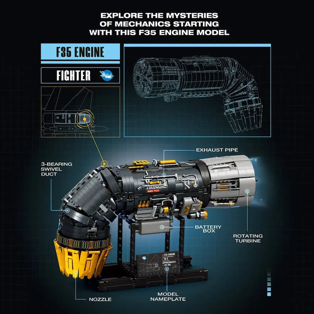 Motorised F35 Turbine Engine | 1811pcs