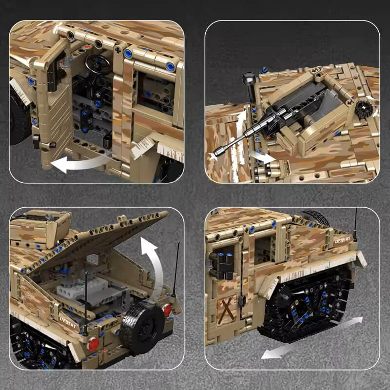 RC Military H2 Technical Truck | 2093pcs
