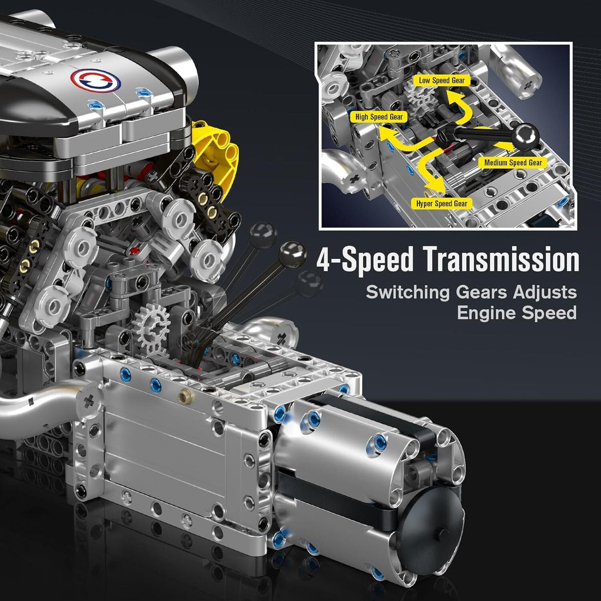 Supercar V12 Engine & Transmission | 1260pcs