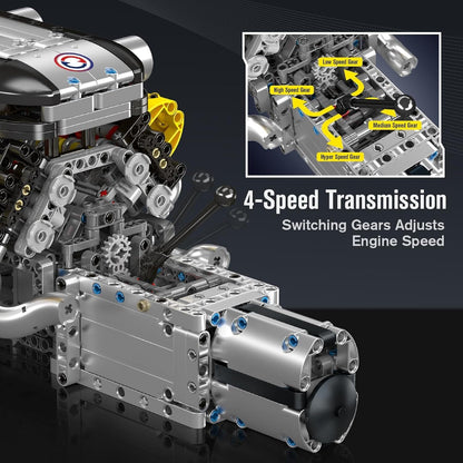 Supercar V12 Engine & Transmission | 1260pcs