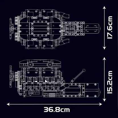 Supercar V12 Engine & Transmission | 1260pcs