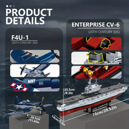 The USS CV-6 Enterprise Battleship | 1883pcs
