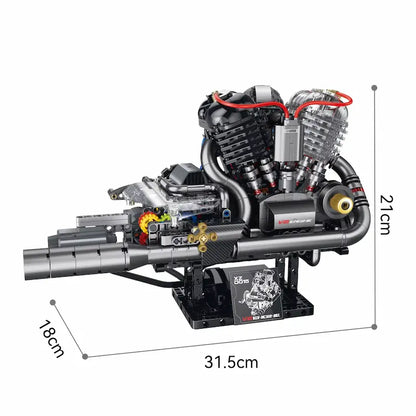 American Motorcycle V-Twin Engine | 867pcs