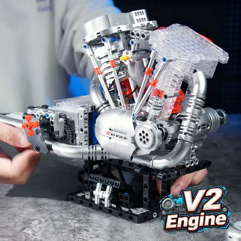 American Motorcycle V-Twin Engine | 867pcs