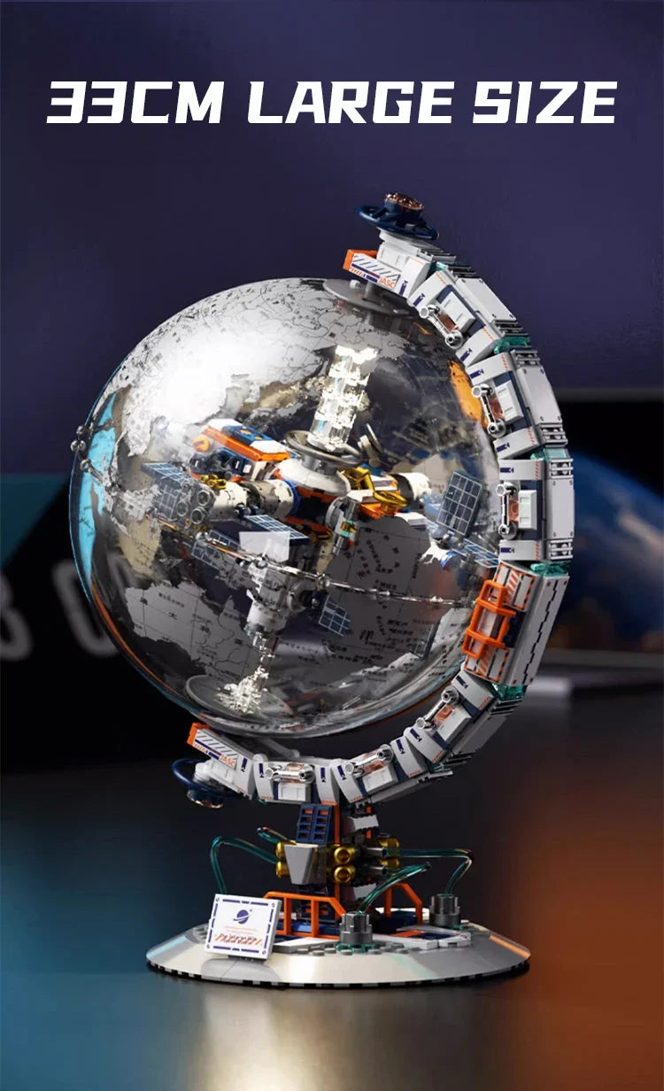 Space Station and Transparent Globe Design Building Blocks Set