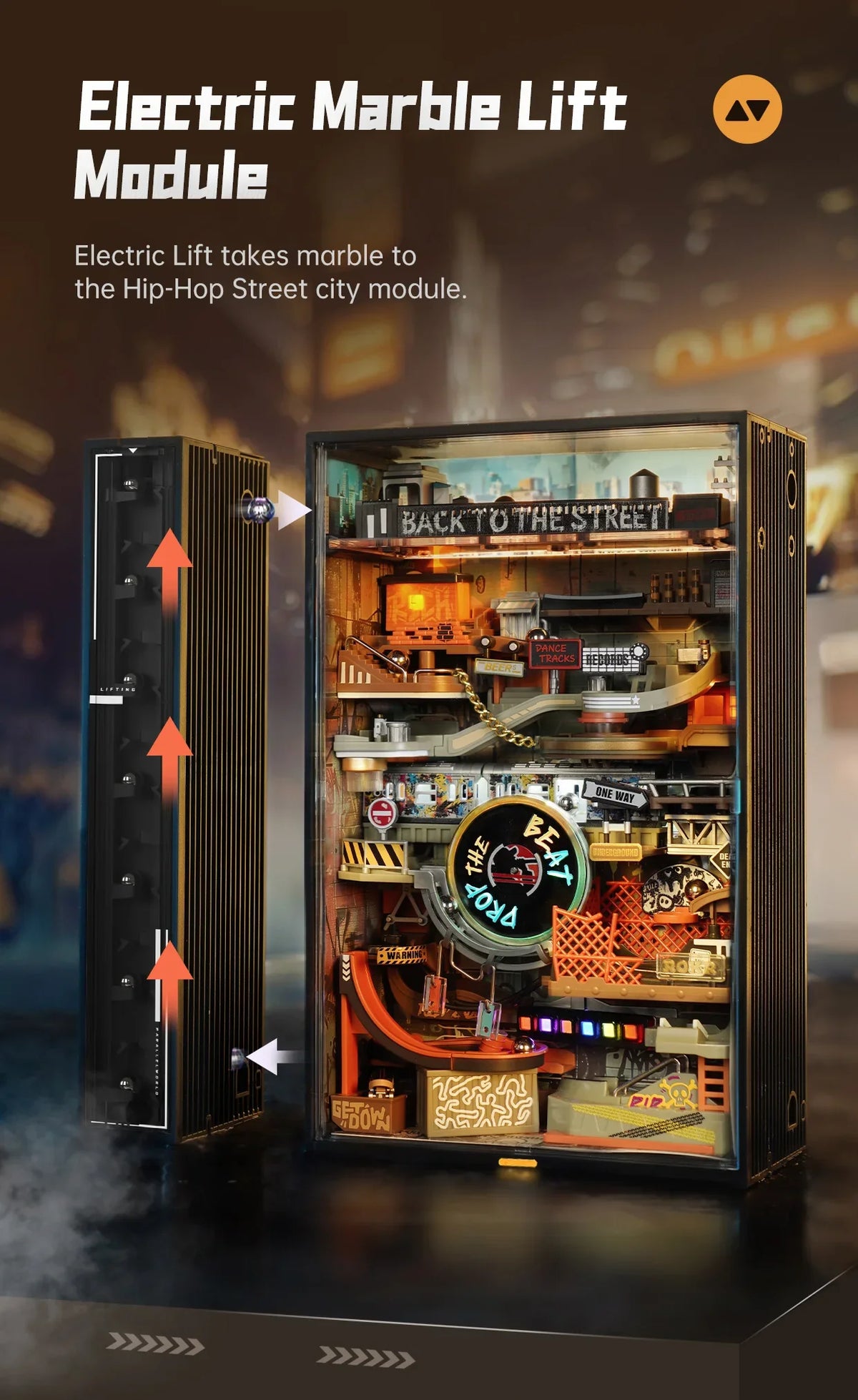 Hip-Hop Street Marble Run - Mini City Desk Decor
