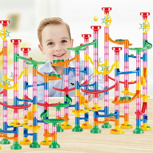 Marble Run Building Blocks Race Track for Kids