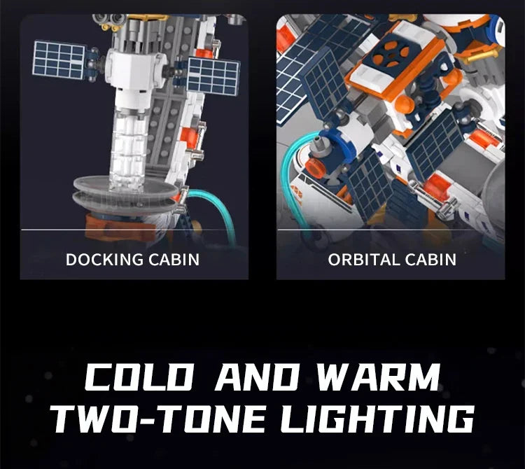Space Station and Transparent Globe Design Building Blocks Set