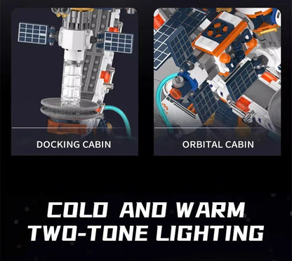 Space Station and Transparent Globe Design Building Blocks Set