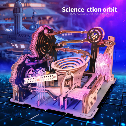 3D Wooden Motorized Marble Run Building Kit