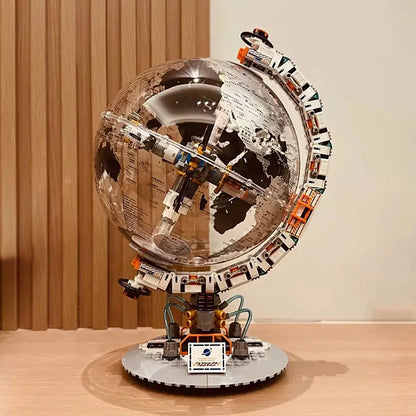 Space Station and Transparent Globe Design Building Blocks Set
