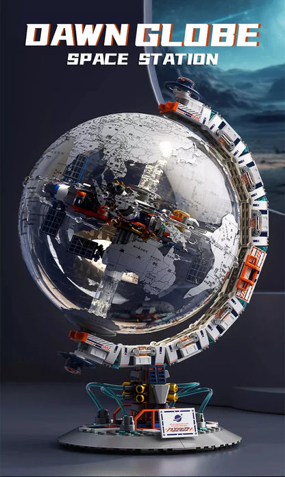 Space Station and Transparent Globe Design Building Blocks Set