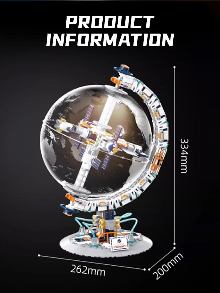 Space Station and Transparent Globe Design Building Blocks Set