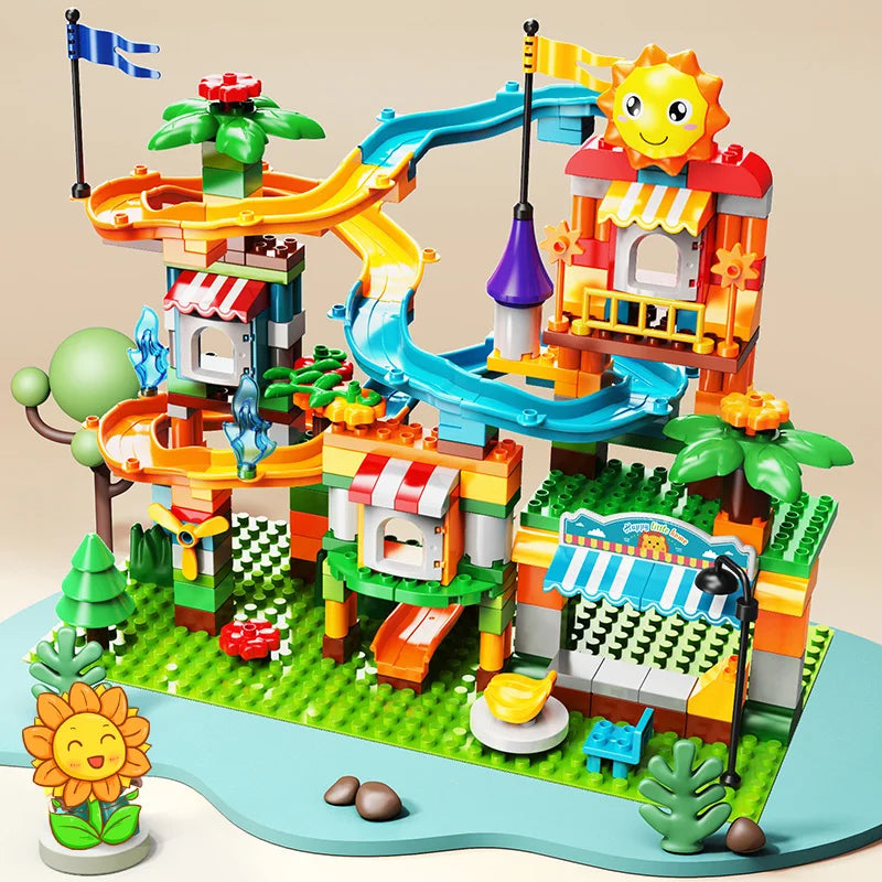 Town Playset with Slides & Figures - Marble Run