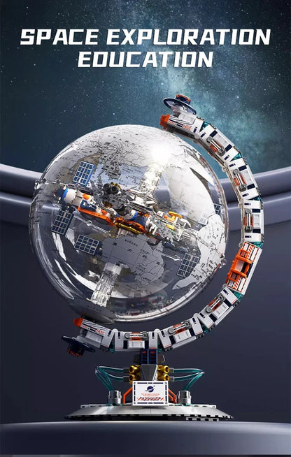 Space Station and Transparent Globe Design Building Blocks Set