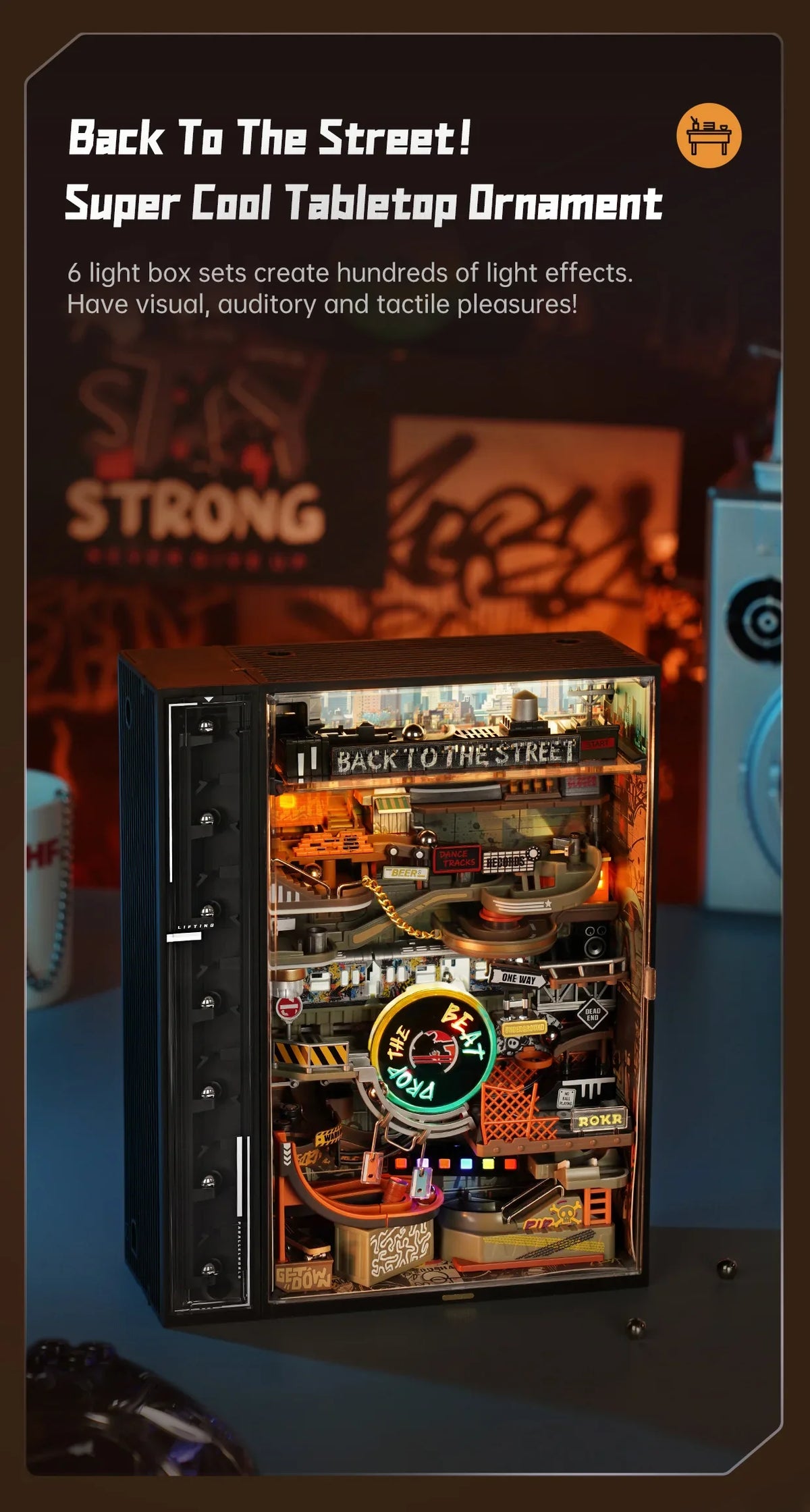 Hip-Hop Street Marble Run - Mini City Desk Decor