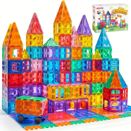 Magnetic Building Tiles with Vehicle Accessories