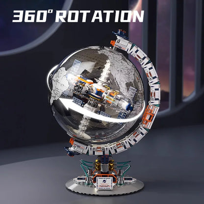 Space Station and Transparent Globe Design Building Blocks Set