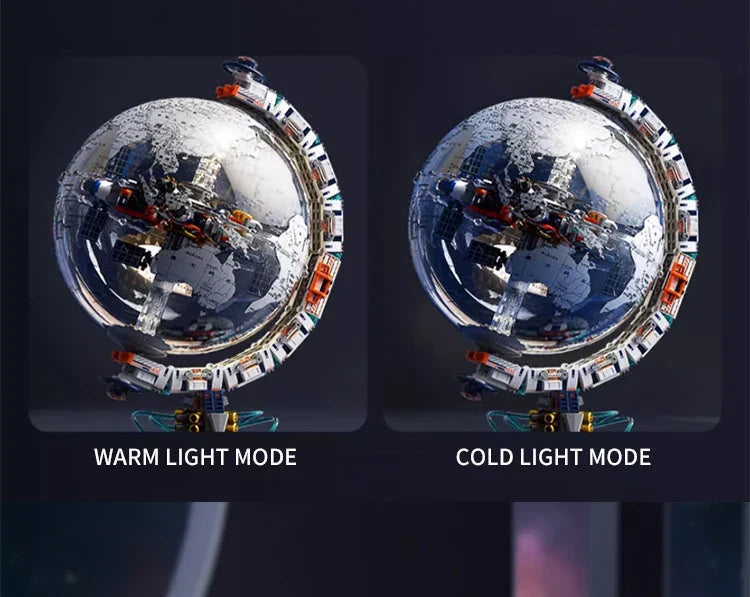 Space Station and Transparent Globe Design Building Blocks Set