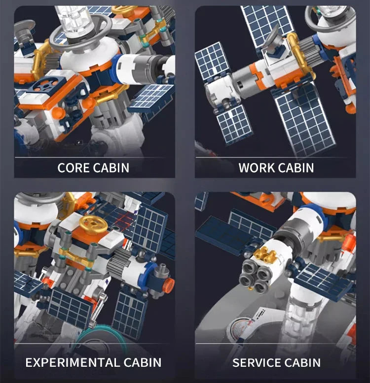 Space Station and Transparent Globe Design Building Blocks Set