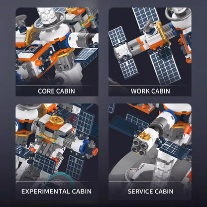 Space Station and Transparent Globe Design Building Blocks Set