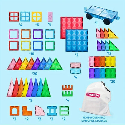 Magnetic Building Tiles with Vehicle Accessories