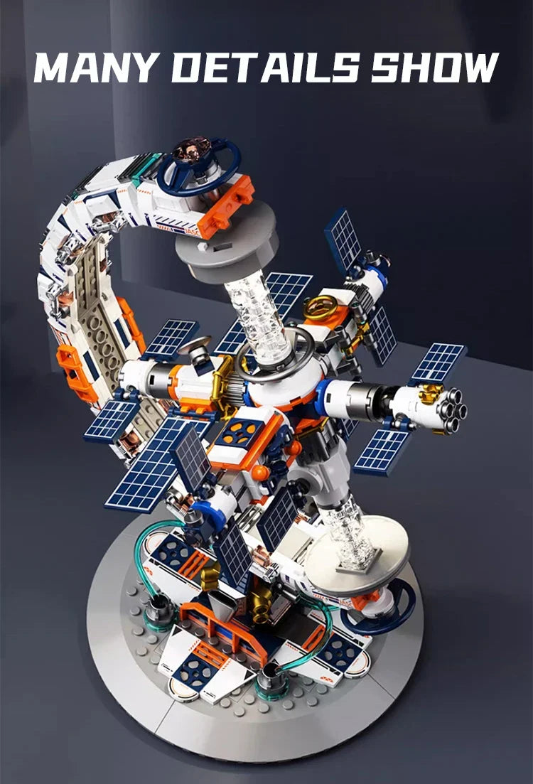 Space Station and Transparent Globe Design Building Blocks Set