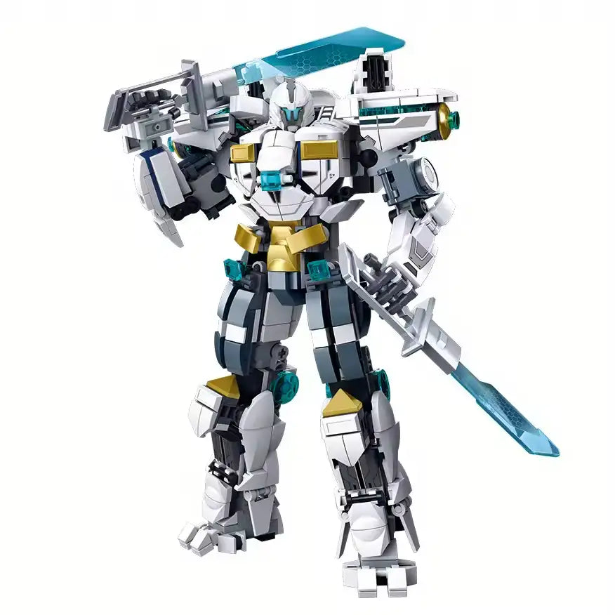 White Guardian Transforming Mecha Robot Warrior