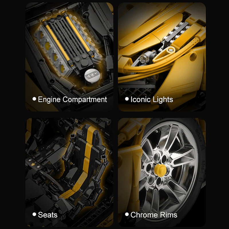 V8 F488 Italian Track Supercar Yellow | 3187pcs