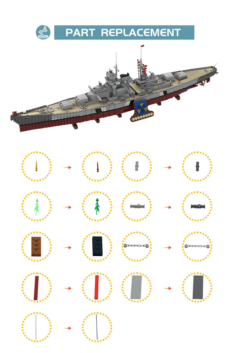 German Battleship Bismarck | 9544pcs