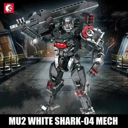 Heavy Duty Mecha Robot MU2 White Shark Bricks Toy | 802pcs