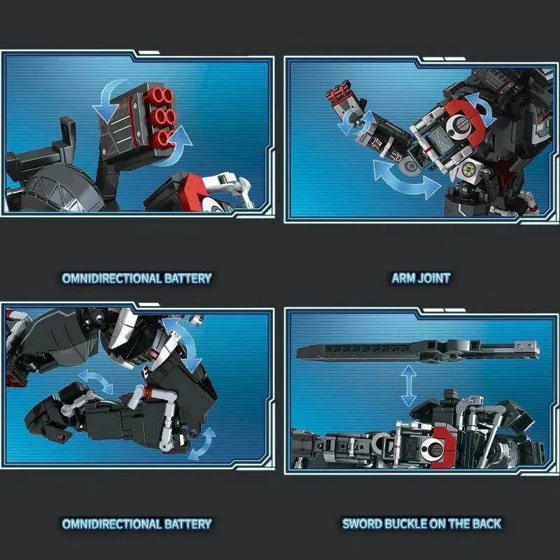 Heavy Duty Mecha Robot MU2 White Shark Bricks Toy | 802pcs