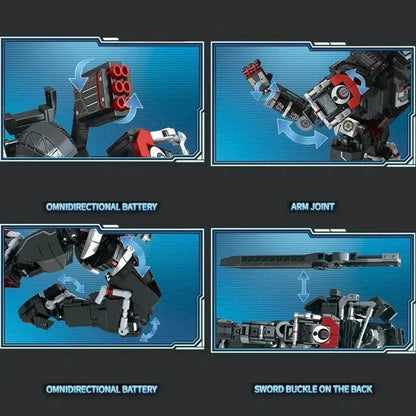 Heavy Duty Mecha Robot MU2 White Shark Bricks Toy | 802pcs