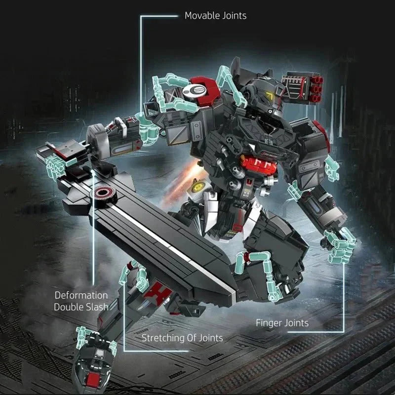 Heavy Duty Mecha Robot MU2 White Shark Bricks Toy | 802pcs