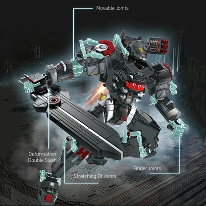 Heavy Duty Mecha Robot MU2 White Shark Bricks Toy | 802pcs