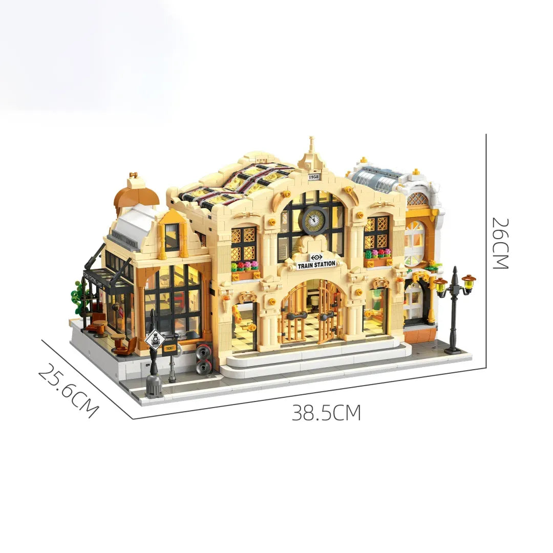 The Vintage Steam Train Station | 3220pcs